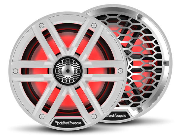 Rockford Fosgate Marine, 6,5" hvit Marine 6,5", 2-veis, 150/600W, LED-lys