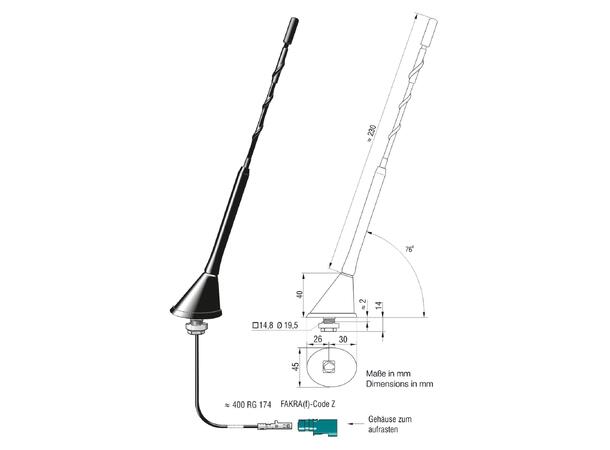 ATTB DAB-antenne - Fakra Passiv antenne for montering på tak