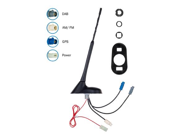 ATTB FM/DAB/GPS - Fakra Kombiantenne for montering på tak