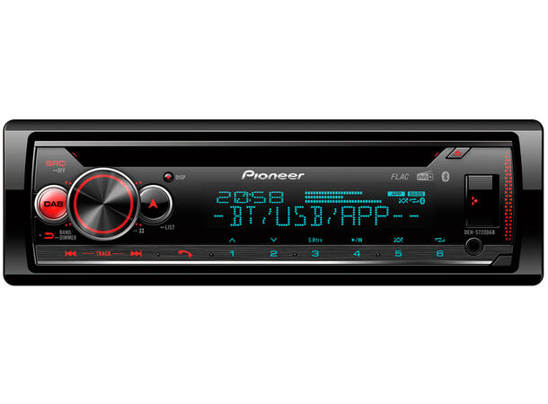 Pioneer DEHS720DAB 1-DIN CD-spiller med USB, bluetooth