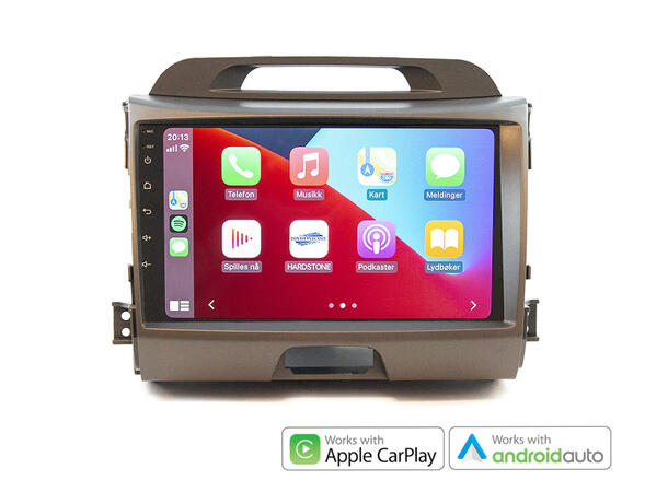 Hardstone 9" Apple CarPlay/Android Auto Sportage (2010-2015) u/Navi u/akt.høytt.