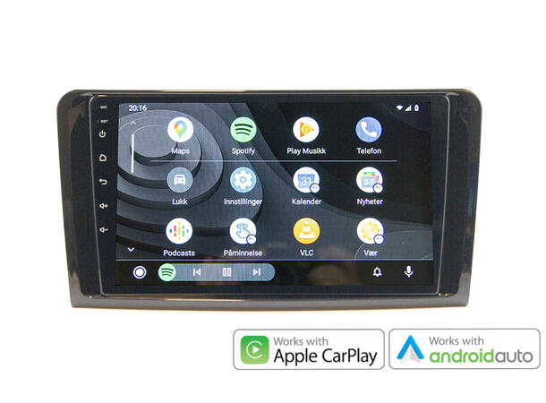 Hardstone 9" Apple CarPlay/Android Auto MB ML/GL-klasse (2006-2012) m/akt.høytt.