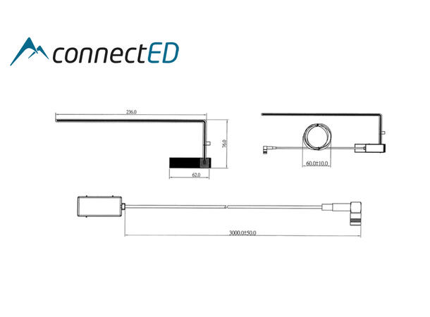 ConnectED DAB-antenne - SMB For montering på vindu