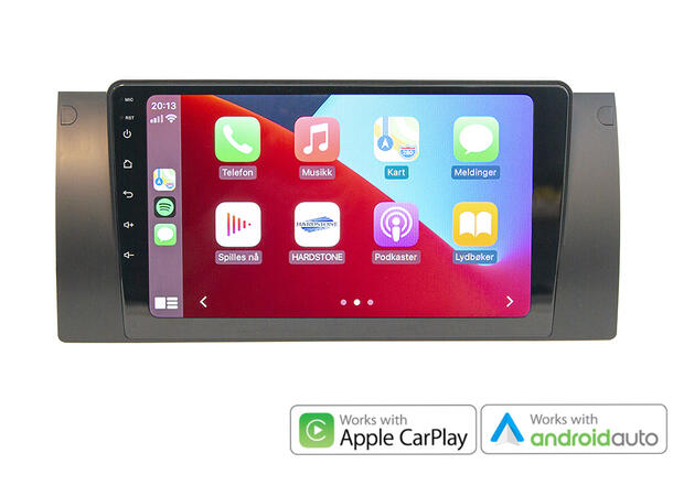 Hardstone 9" Apple CarPlay/Android Auto BMW 5 (1996 - 2003) u/Multifunk.ratt