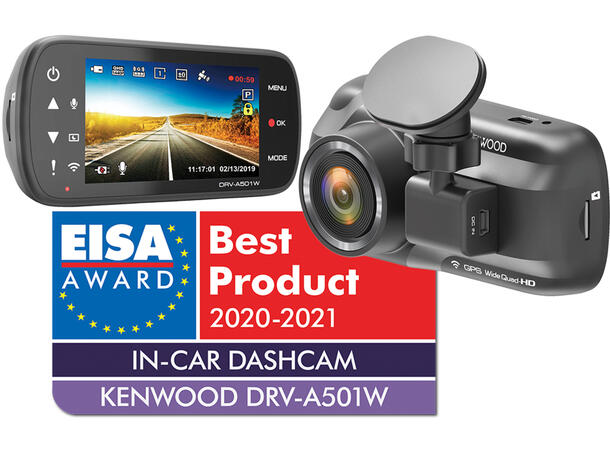 Kenwood DRVA501W dashcam Dashcam med trådløst WiFi og GPS