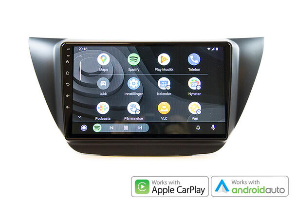 Hardstone 9" Apple CarPlay/Android Auto Lancer (2003 - 2007) m/manuelt klima