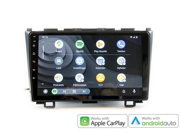 Hardstone 9" Apple CarPlay/Android Auto Honda CR-V (2007 - 2012) u/Navigasjon