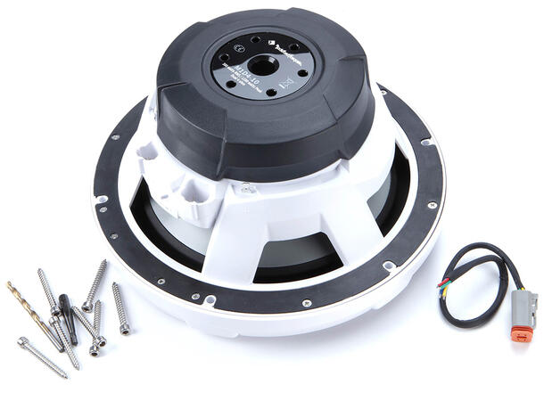 Rockford Fosgate Marine, 10" Hvit Marine 10", 300/1200W, 2 x 4ohm, LED-lys