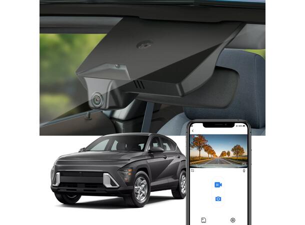 FITCAMX Integrert 4K Dashcam (foran+bak) Hyundai Kona 2024 -->