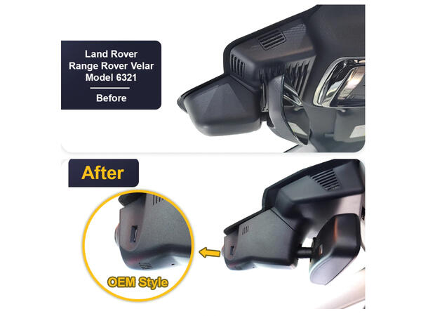 FITCAMX Integrert 4K Dashcam (foran+bak) Jaguar/Range Rover (2016 -->) "6321" 