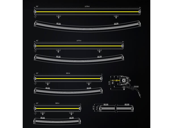 Strands Siberia XP DRC LED-bar 22" Dobbel radet LED-bar på 22", 13030 Lumen 