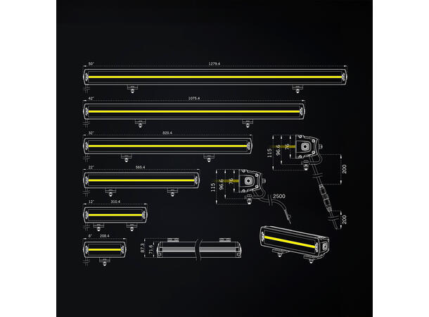 Strands Siberia XP DR LED-bar 8" Dobbel radet LED-bar på 8", 4.300 Lumen 