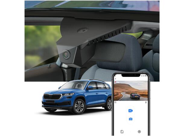 FITCAMX Integrert 4K Dashcam (foran) Skoda (2013 - 2022) "8677" Sort 