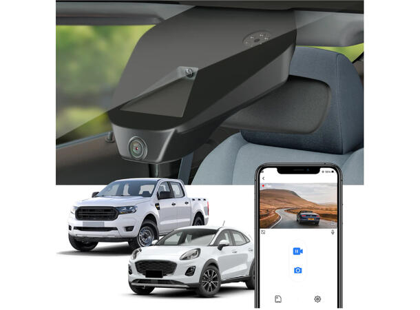 FITCAMX Integrert 4K Dashcam (front) Ford Ranger/Puma (2019 -->)