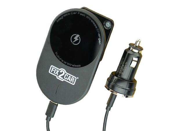 KRAM Fix2Car trådløs lader iPhone 12/13 (15w), magnet feste 