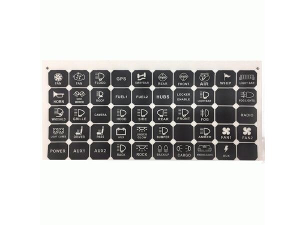 Metra LED bryterpanel 8 brytere med utskiftbare symboler 