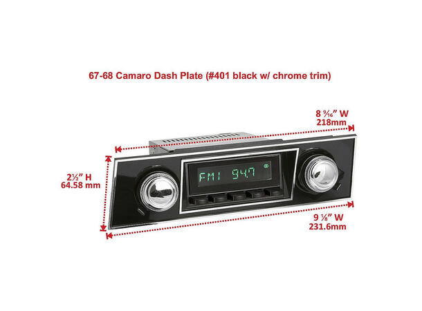 RetroSound Frontplate 401 "Camaro/Firebird", Black 