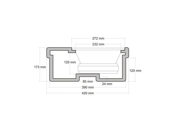 ConnectED Bilspesifikk basskasse 10" Reservehjulsbrønn (17-18" hjulstørrelse)