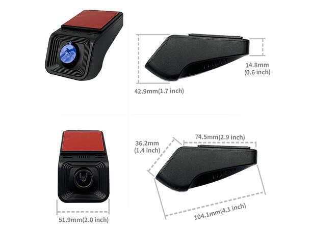 FITCAMX Integrert 4K Dashcam (foran) Universal Model B 