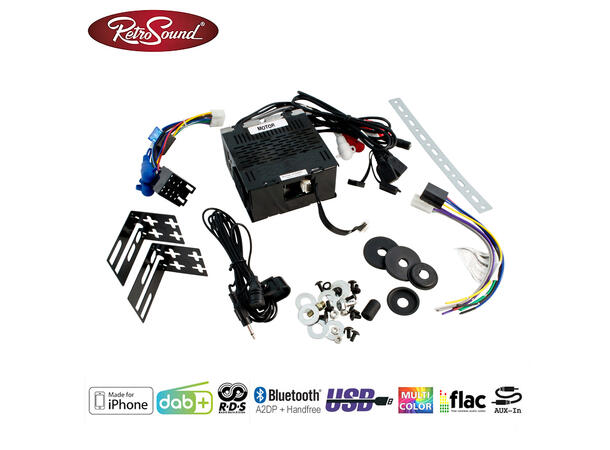 RetroSound MOTOR 6DAB Hovedenhet m/FM/DAB/AUX/BT/2xUSB/3xlinje 