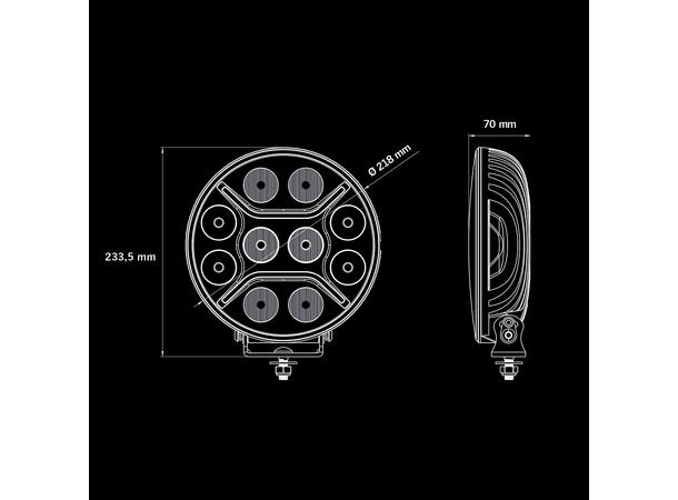 Strands Dark Knight Intense, 9" Svart LED ekstralys, 150 Watt, 13.500 Lumen