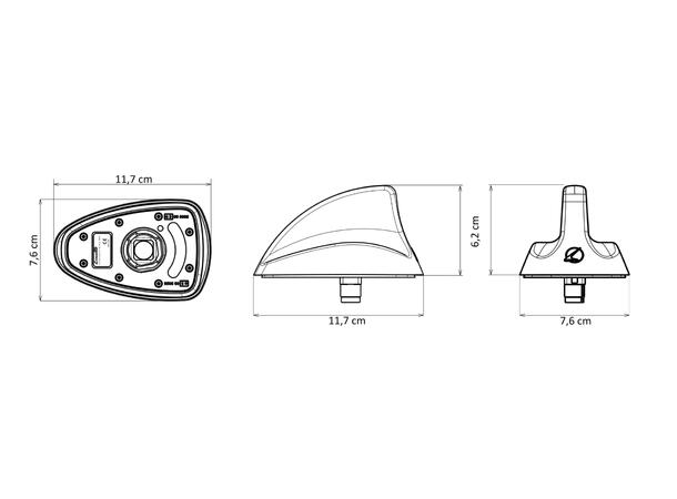 Calearo Shark2 DAB (Fakra) Sharkantenne for takmontering 
