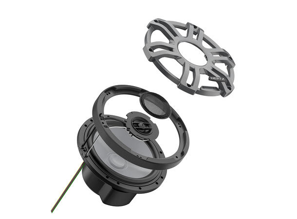 Hertz HMX77SLDG 7,7" koaxial sort LED Sprutsikker IP65, 200W RGB LED-lys 