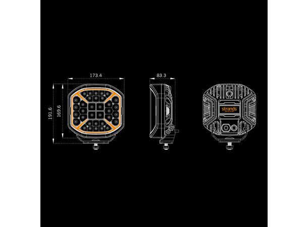 Strands Siberia X, 7" LED ekstralys, 96 Watt, 7.430 Lumen 