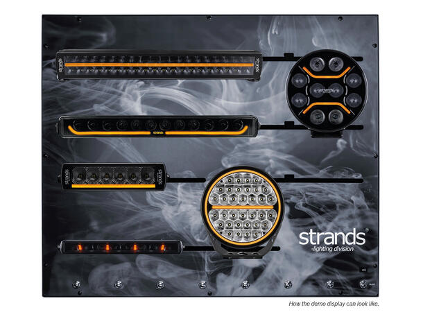 Strands display med EU kontakt 90x90cm 7 knapper av/på. 