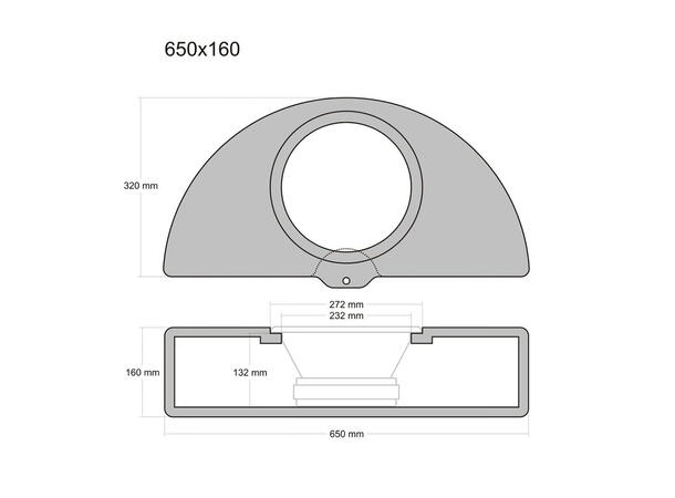 ConnectED Bilspesifikk basskasse 10" Reservehjulsbrønn (650x160mm)