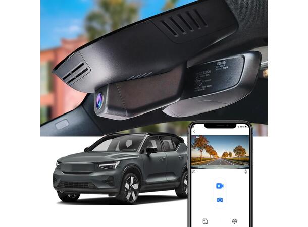 FITCAMX Integrert 4K Dashcam (foran+bak) Volvo XC40 Recharge (2021-->) 