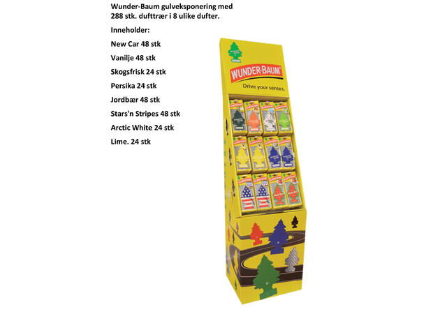 Wunder-Baum Gulvstativ m/288 stk 288 stk, 8 forskjellige dufter 