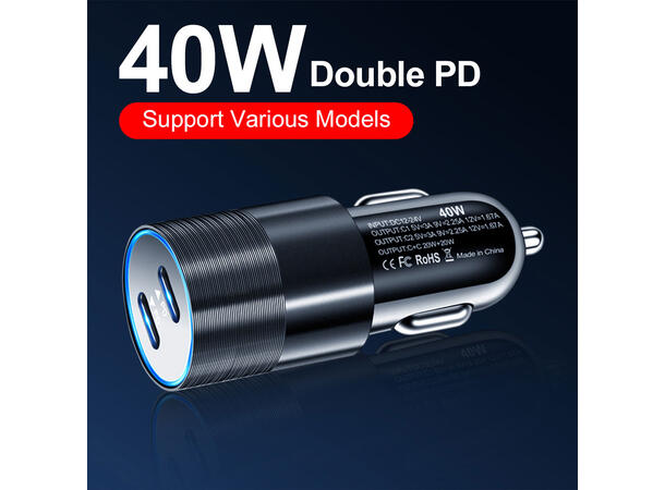 ConnectED Phone billader 40W, 2 x Type-C 