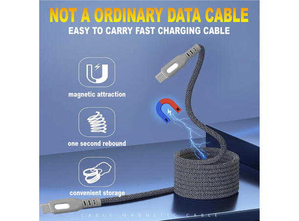 ConnectED Phone Kabel 1 meter Lightning USB Type-C til Lightning,magnetisk kabel 
