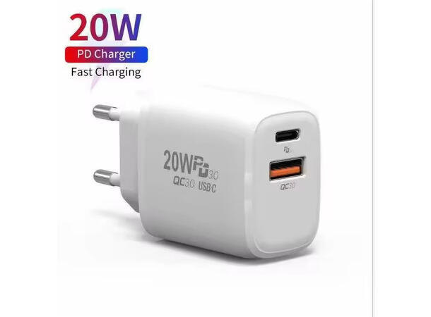 ConnectED Phone hjemmelader 20W, både USB og Type-C utgang 