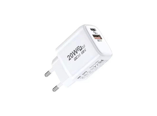 ConnectED Phone hjemmelader 20W, både USB og Type-C utgang 