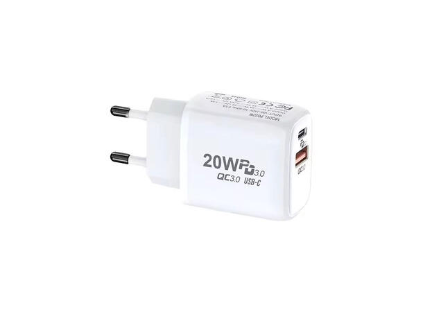 ConnectED Phone hjemmelader 20W, både USB og Type-C utgang 