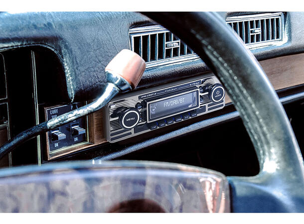 Caliber DAB+/USB/SD/BT  hovedenhet DAB+ spiller med sort krom retro look! 