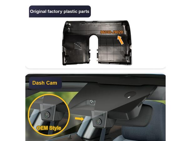 FITCAMX Integrert 4K Dashcam (foran+bak) Hyundai Kona 2022-2023 