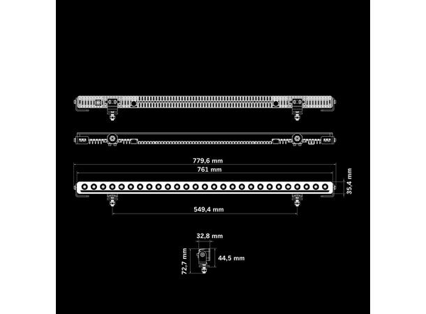 Strands  Nuuk E-line LOW PROFILE 30" LED-lys low profile m/posisjonslys